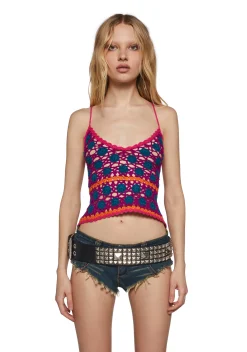 Club Exx Tops|Plus*Underground Mirage Crochet Tank