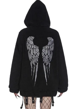 Widow Outerwear*Underworld Rising Hooded Sherpa Jacket
