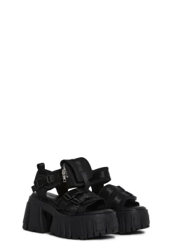 DARKER WAVS Sandals*Utopia Platform Sandals - Black