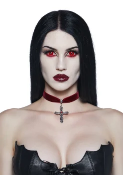 Widow Jewelry*Velvet Cross Choker