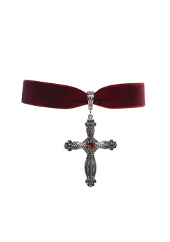 Widow Jewelry*Velvet Cross Choker