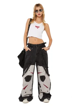 Dolls Kill X WB Horror Bottoms|Pants*Vile Voorhees Baggy Jeans