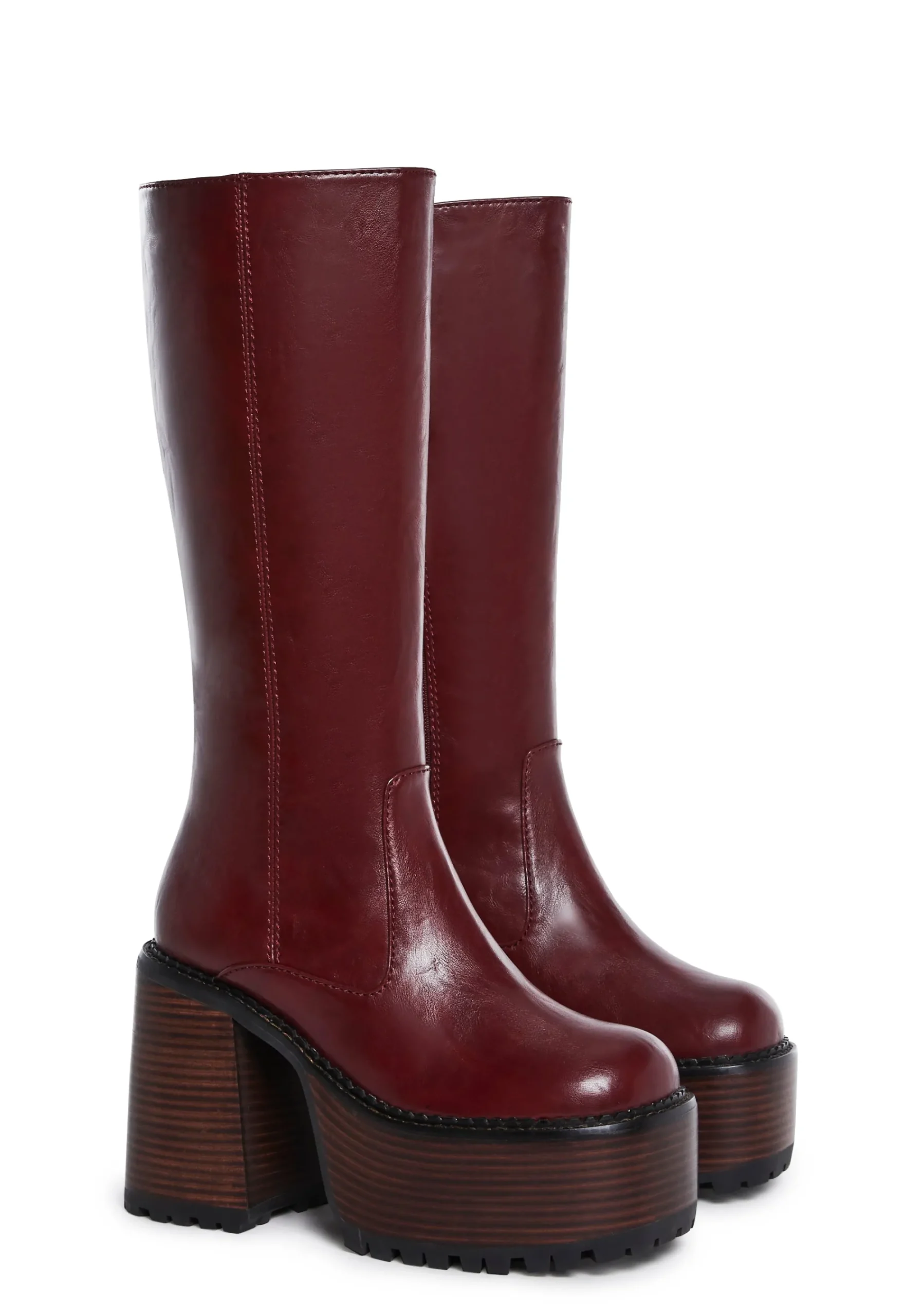 dELiA*s by Dolls Kill Boots*Vintage Soul Knee High Boots - Burgundy