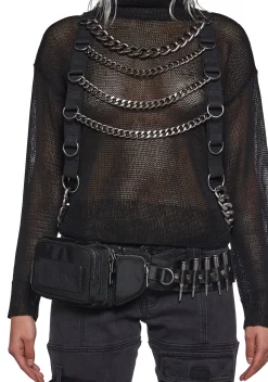 DARKER WAVS Outerwear|Sweatshirts & Hoodies*Warp Chain Harness Sweater