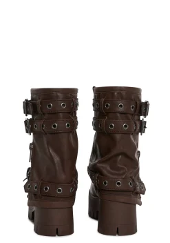 DARKER WAVS Boots*Warp Combat Boots - Brown