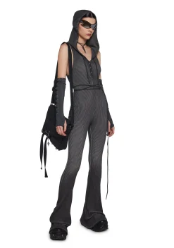 DARKER WAVS Jumpsuits & Rompers*Warp Knit Hooded Jumpsuit