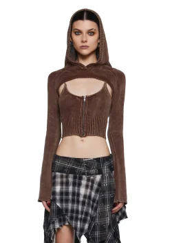 DARKER WAVS Tops*Warp Knit Tank And Shrug Set