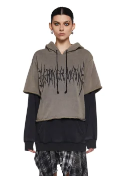 DARKER WAVS Outerwear|Sweatshirts & Hoodies*Warp Layered Pullover Hoodie