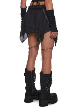 DARKER WAVS Bottoms|Skirts*Warp Mini Skirt With Leg Chains