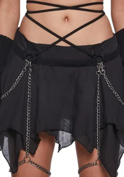 DARKER WAVS Bottoms|Skirts*Warp Mini Skirt With Leg Chains