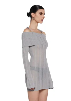 DARKER WAVS Dresses*Warp Off The Shoulder Sweater Dress