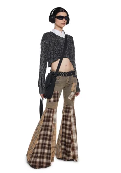 DARKER WAVS Bottoms|Pants*Warp Patchwork Flare Pants