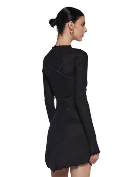 DARKER WAVS Dresses|Mini Dresses*Warp Seamed Asymmetrical Mini Dress