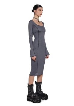 DARKER WAVS Dresses*Warp Thermal Midi Dress