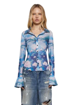 Current Mood Tops|Plus*Watercolor Dreams Button Up Top