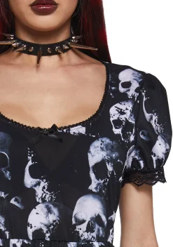 Widow Dresses|Plus*Wayward Skulls Babydoll Dress