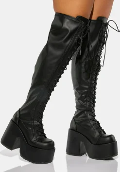 Demonia Boots*Wide Calf Rave Royalty Thigh High Boots