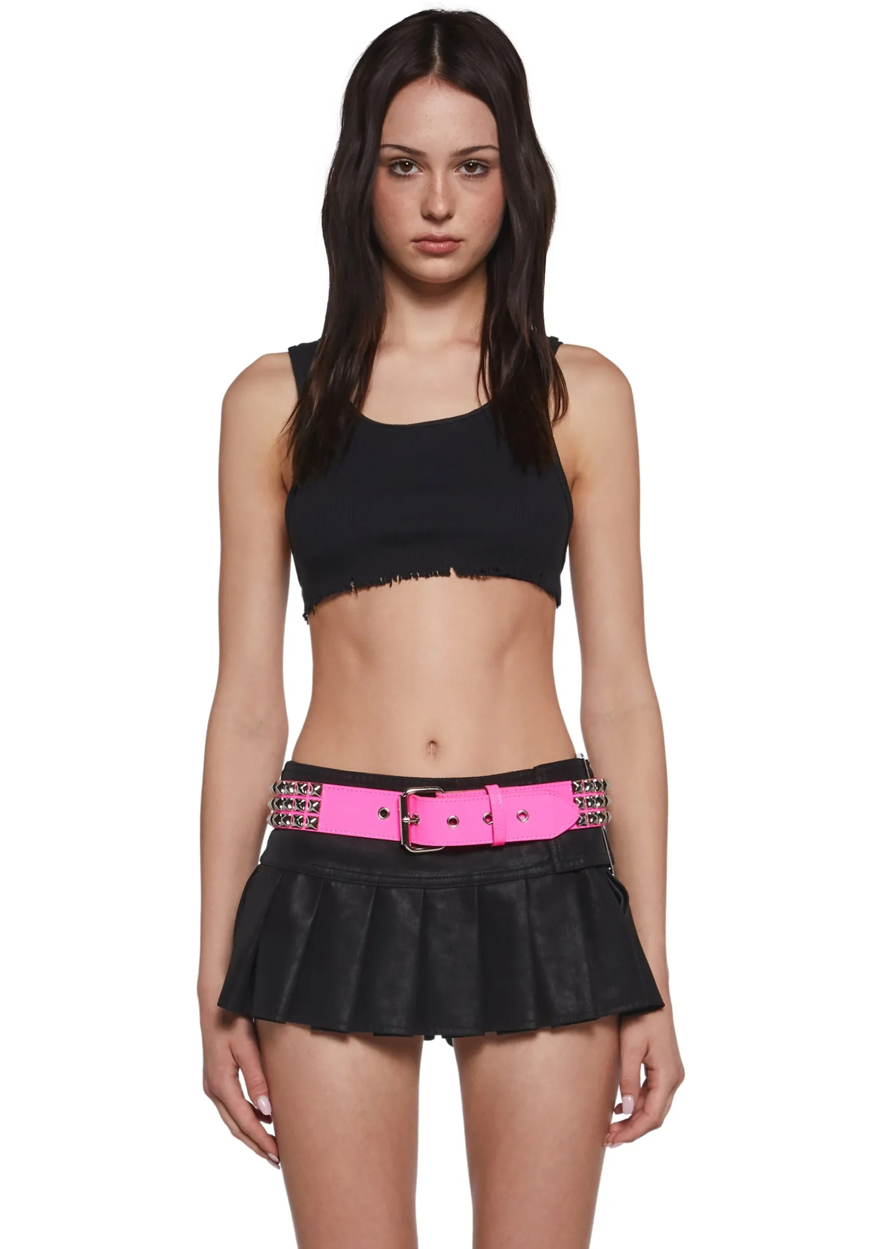 Funk Plus Belts & Harnesses*Wide Pyramid Studded Belt - Pink