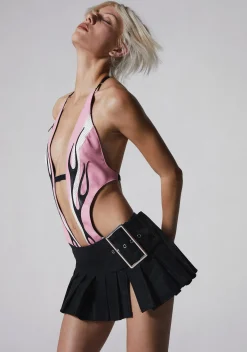 Funk Plus Belts & Harnesses*Wide Pyramid Studded Belt - Pink