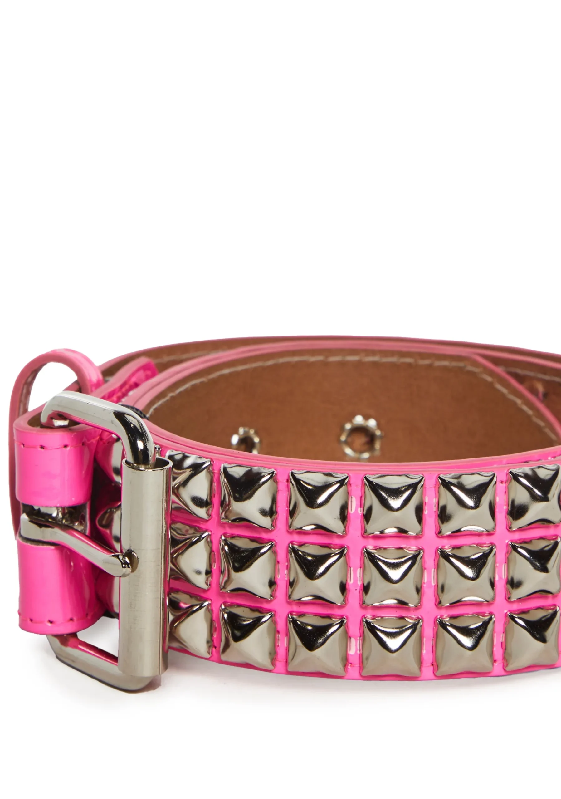 Funk Plus Belts & Harnesses*Wide Pyramid Studded Belt - Pink