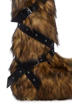 Club Exx Boots*Wild Instincts Faux Fur Boots - Brown
