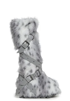 Club Exx Boots|Platforms*Wild Instincts Faux Fur Boots - White