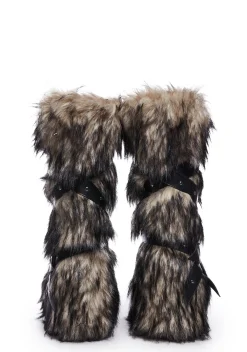 Club Exx Boots*Wild Instincts Faux Fur Boots - Off White