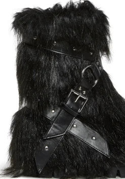 Club Exx Boots*Wild Instincts Faux Fur Combat Boots