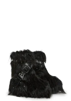 Club Exx Boots*Wild Instincts Faux Fur Combat Boots