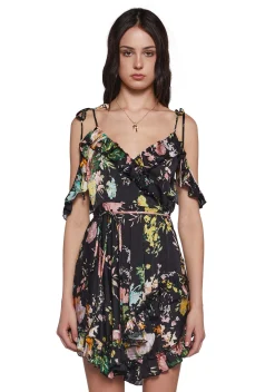 Current Mood Dresses|Plus*Wildflower Dreams Wrap Dress - Floral