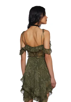 Current Mood Dresses|Plus*Wildflower Dreams Wrap Dress - Green