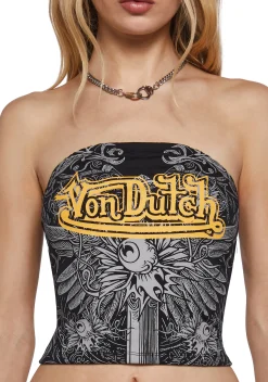 Dolls Kill x Von Dutch Tops*Winged Dagger Tube Top