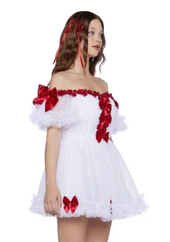 Sugar Thrillz Dresses|Mini Dresses*Winter Rose Mini Dress - White