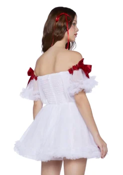 Sugar Thrillz Dresses|Mini Dresses*Winter Rose Mini Dress - White
