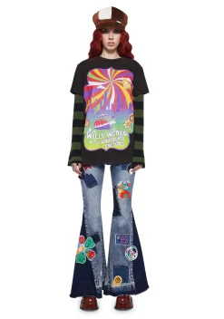 Dolls Kill x Willy Wonka Tops*Wondrous Boat Ride Oversized Tee