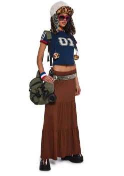 x_Heart & Hips Bottoms|Skirts*Y2K Beats Maxi Skirt - Brown