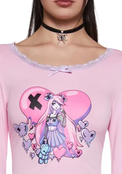 Sugar Thrillz Tops|Plus*Your Sweetheart Dreams Graphic Tee